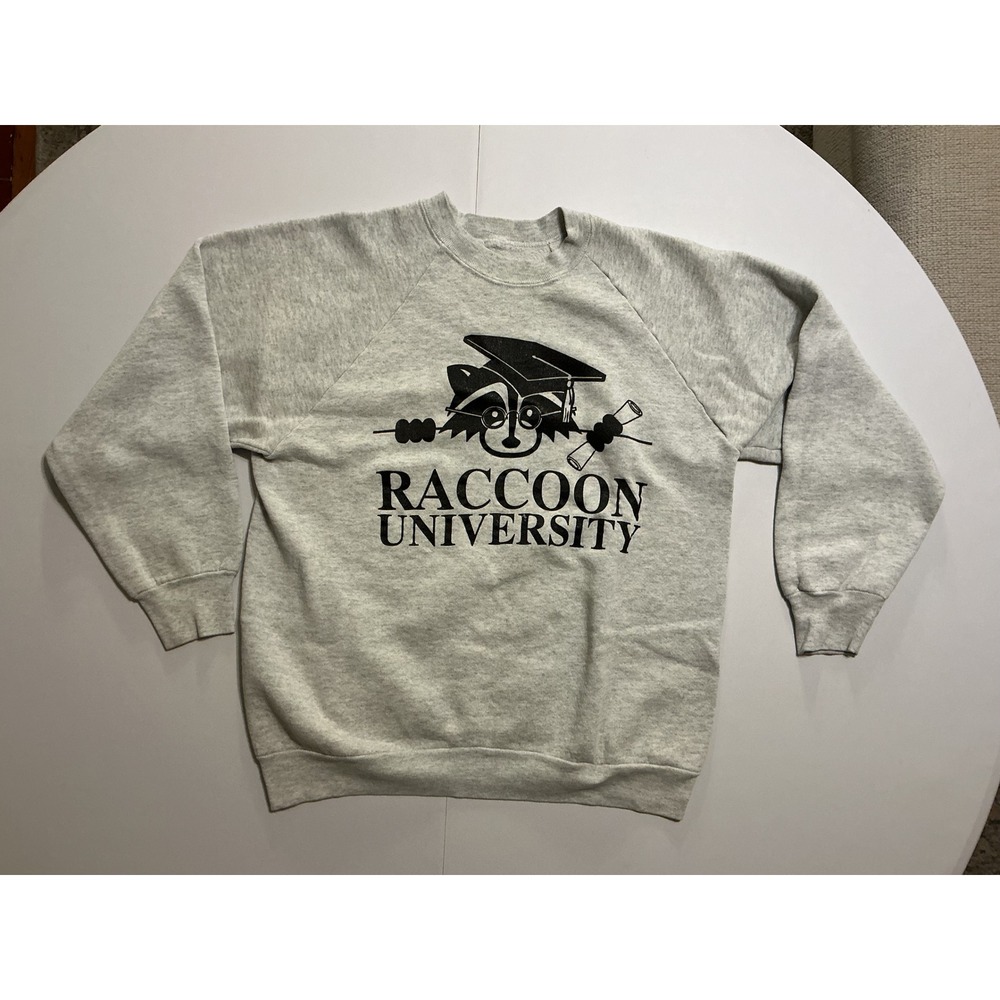 VTG Y2K Resident Evil Raccoon‎ University Sweatshirt Gray Raglan Crewneck M